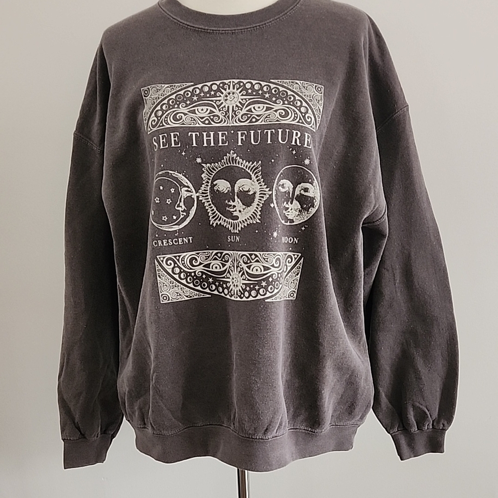 Black Graphic Print Men's Sweater